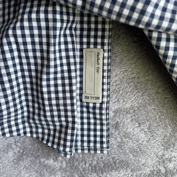 VTG J. Crew Shirt Mens Large Blue Checkered Classic Button Up Collared Preppy - Picture 14 of 15